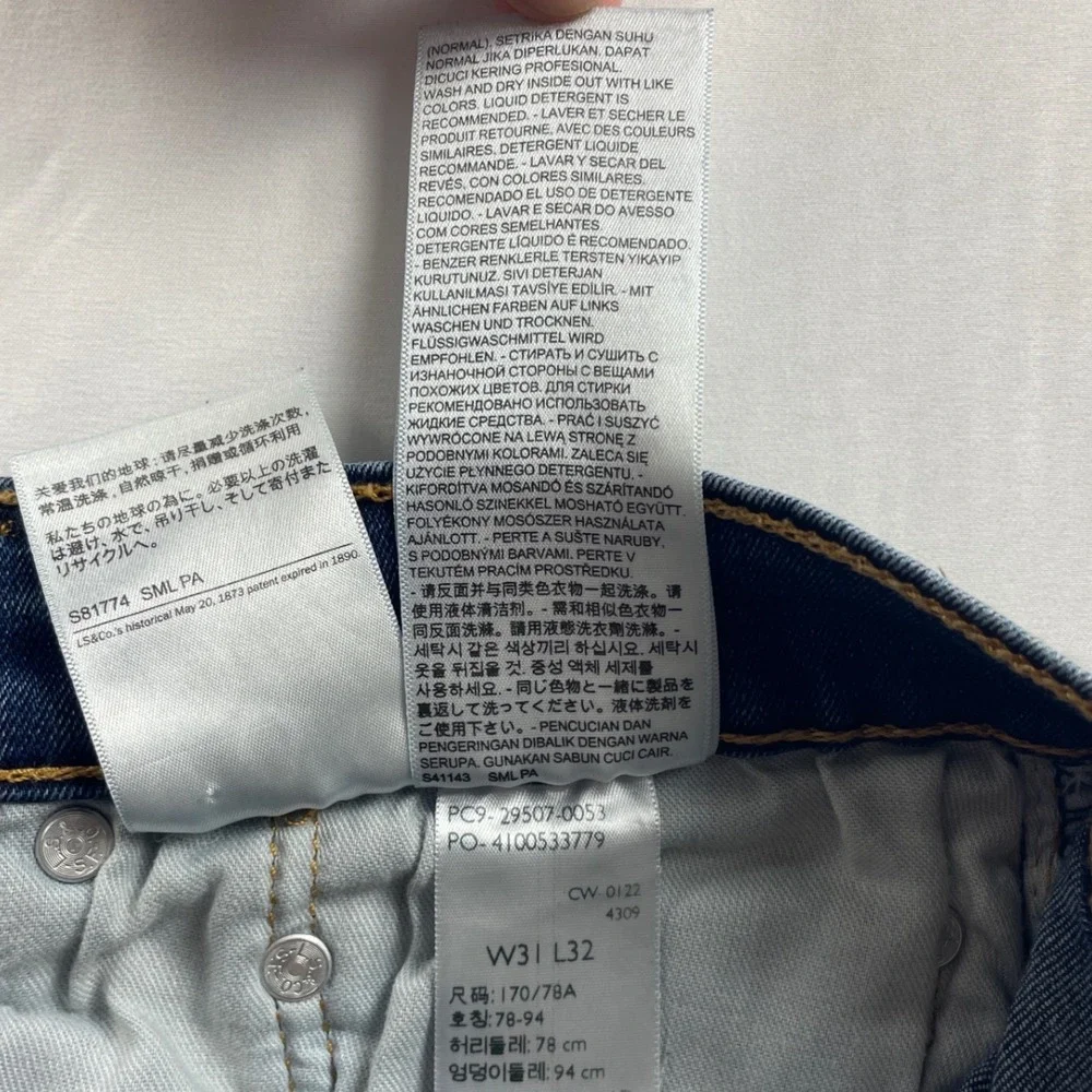 Levis 502 Regular Taper Medium Wash Blue Denim Jeans W31 L32 WaterLess